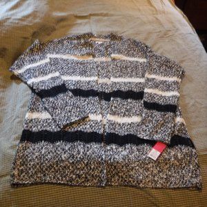 Open weave open front cardigan